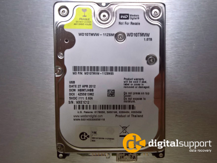 Tabt Western Digital My Passport ULTRA 1 TB harddisk dataredning