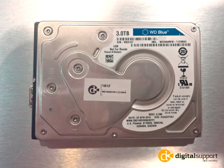 Tabt 3 TB Western Digital WD30NMVW Passport disk der klikker