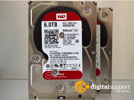 Dataredning fra WD60EFRX RED Synology RAID