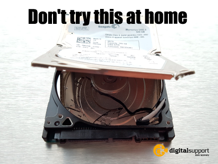 Seagate harddisk med ødelagt medie